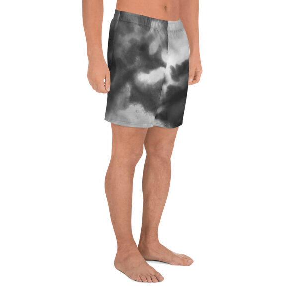 Men's Recycled Athletic Shorts - Gray Tie Dye